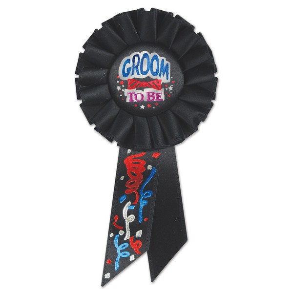 Beistle RS118 Groom to Be Rosette, 31/4 by 61/2-Inch