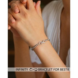 Tarsus Best Friend Bracelet Gifts for Women Bestie Jewelry, Infinity Love Bracelet Friends Bestie Friendship Gifts for Women Christmas Birthday Valentines Galentines Day