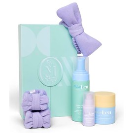 From Head to Glow Set Natural Cosmetics Face Care Gift Set for Kids & Tweens - Foam & Fresh Wash Gel, Barrier Face Cream/Moisturising Cream & Travelsize Glow Right Face Serum (Vegan)