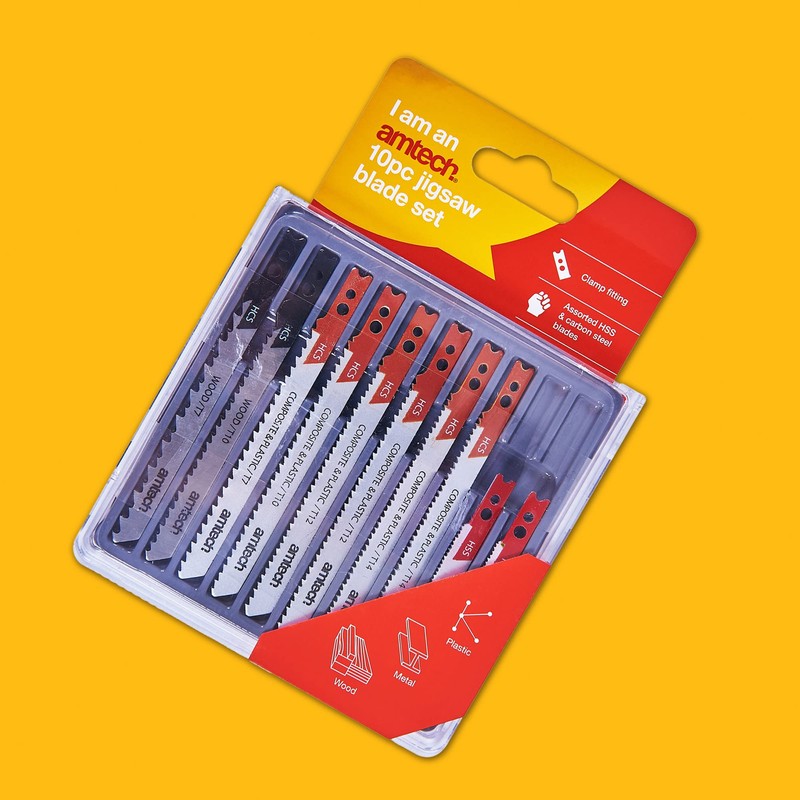Amtech M1870 10 Piece mixed jigsaw blades with clamp fitting