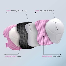 Inkidio Knee Pads for Kids Unicorn Protective Gear Set Knee Pads and Elbow Pads Set with Wrist Guard for Girls Boys Roller Skates Inline Skatings Scooter Cycling Bike Skateboard(Small Pink)