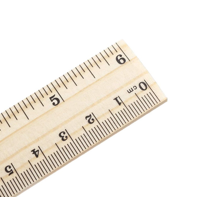 sourcing map Wood Ruler 15cm 6 Inch 2 Scale Office