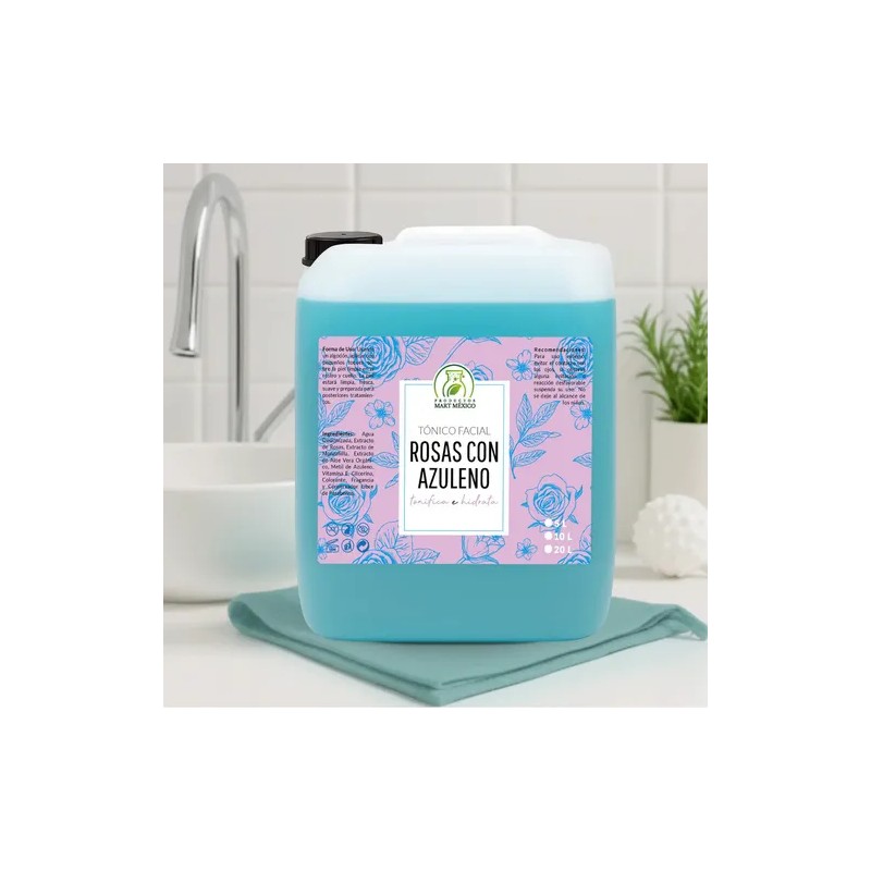 Tónico Facial Hidratante De Rosas Con Azuleno 10 Litros