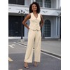 Women's 2 Piece Outfits Elegant Blazer Vest Pockets Wide Leg