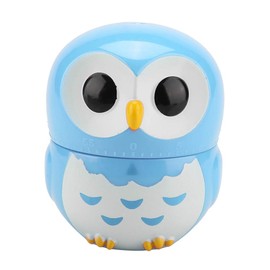 Gg Timer,Owl Egg Timer,Owl Egg Timer,Egg Timer,2 Minute Timer for Teeth Brushing,Toy Steering Wheel Cute Owl Shape Kitchen Manual Timer Mechanical Home Cooking Counters ClockBlue (Blue)