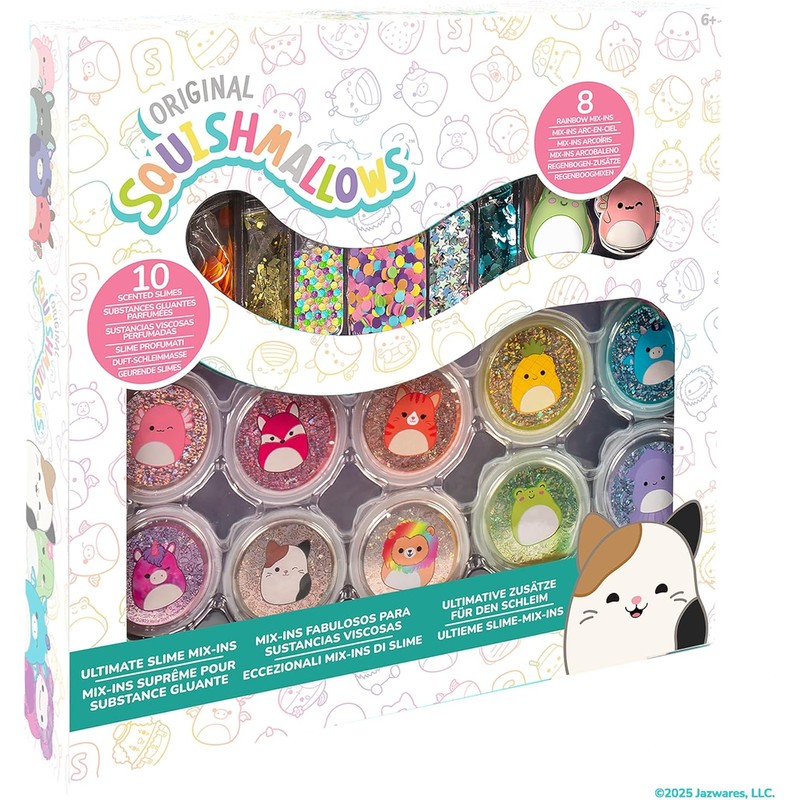 Horizon Group USA Original Squishmallows Ultimate Scented Slime Mix'Ins, 10-Pack