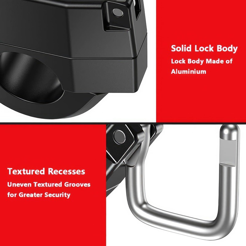 Baceyong Motorcycle Bike Helmet Lock,Anti-theft Fixed Multi-function Lock