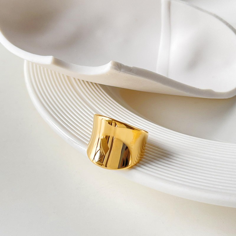 Chunky Gold Rings That Don't Tarnish Gold Wide Band Rings