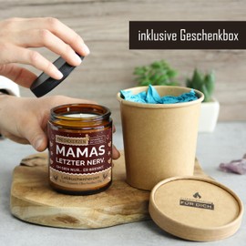 Lustige Duftkerze mit Spruch für Mama | Handgemacht aus Sojawachs | In Geschenkbox | Nachhaltiges Valentinsgeschenk | Geschenkidee Geburtstag Mutter, Beste Mama zum Muttertag |Lebkuchen