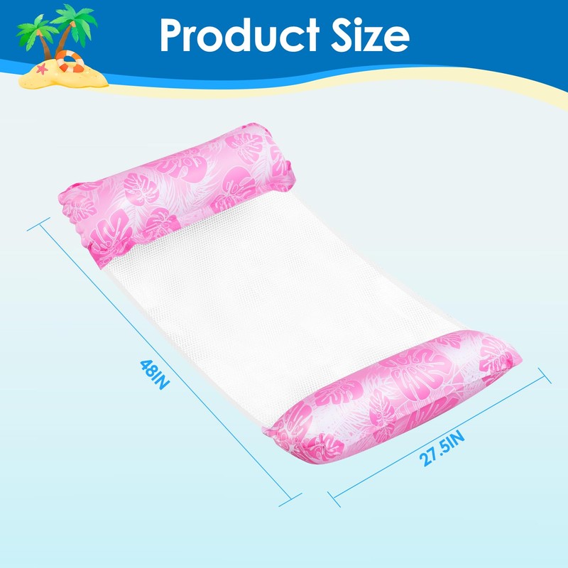 4PCS Inflatable Pool Hammock Floats 4-in-1 Multi-Purpose Water Hammock Floats