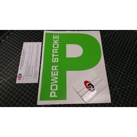 Power Stroke 9"x11.5" Rear Window Decal Kit Monster Lime Green by Underground Designs