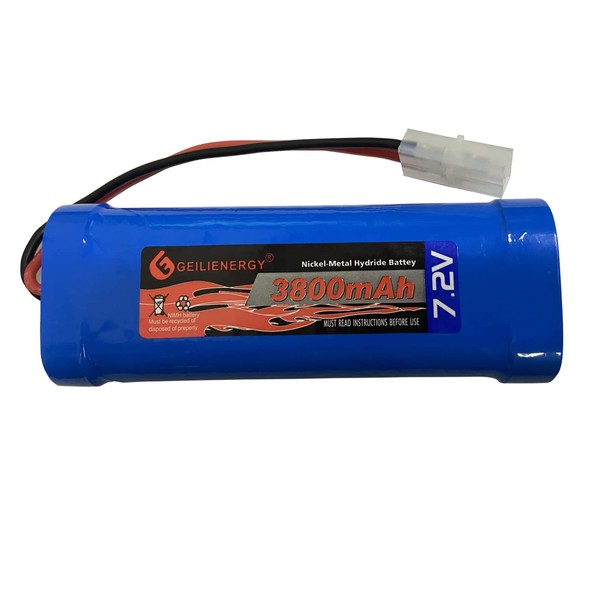 QBLPOWER 3800mAh 7.2V Ni-Mh Rechargeable Battery Pack for Rc Racing Car Boat Tank (1 Pack 7.2V 3800mAh Battery)