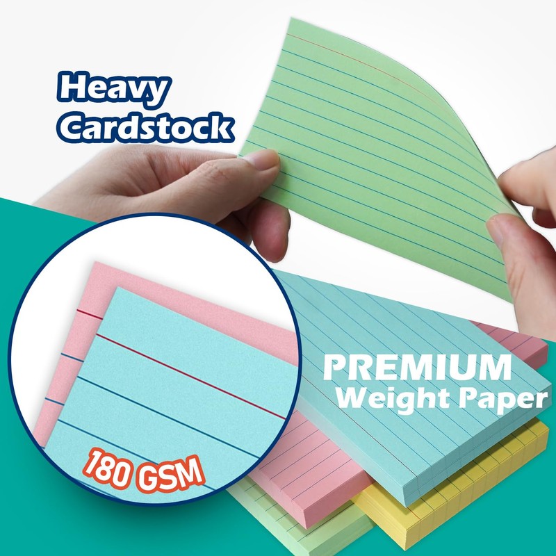Pink Lined Index Cards 3x5 Ruled Note Cards 100 Count,