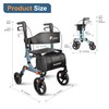 Lightweight Rollator Walker All-Terrain Foldable with seat and Adjustable Height