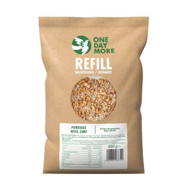 Oatmeal OneDayMore without Sugar, 4 x 450 g Porridge Set, Lots of Fruit, Musli No Glucose-Fructose Syrup and Palm Oil (Porridge Apple Cinnamon without Sugar, Pack of 4, 1.8 kg)
