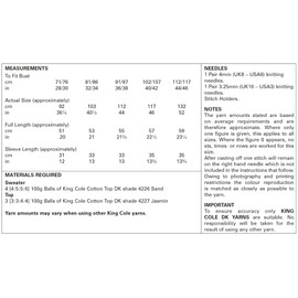 King Cole Ladies Double Knit Knitting Pattern Womens Easy Knit Sweater & Top (5867), Multi, 28- 46inch