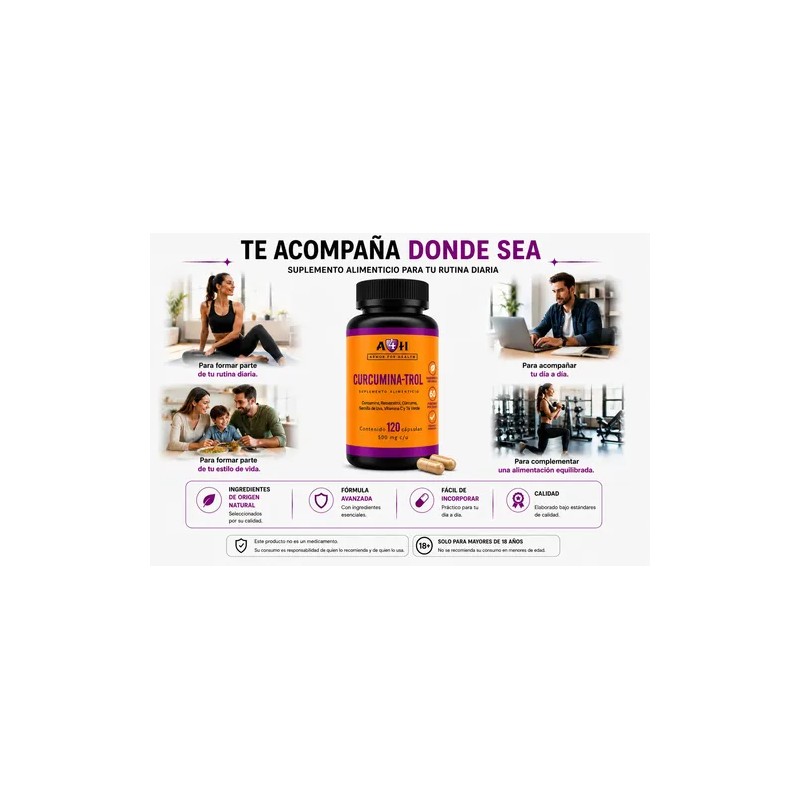 Suplemento A4h Resveratrol Curcumina Antioxidante 120 Caps