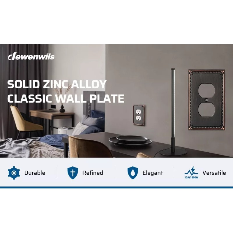 DEWENWILS Wall Plate Switch Plate Outlet Cover, Aged Bronze Light