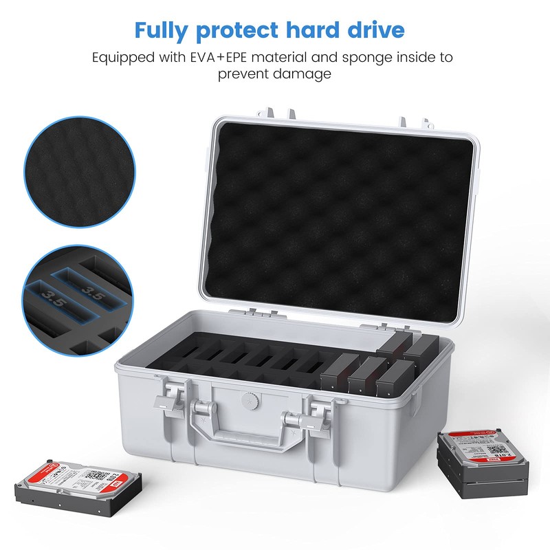 ORICO Hard Drive Case 3.5inch 20-Bay HDD/SSD Multi-Protection Storage Suitcase