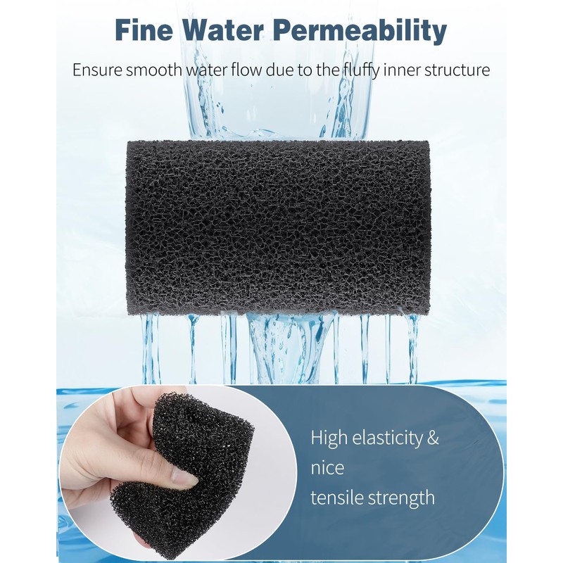 Pawfly 12 Pack Pre-Filter Sponge, Aquarium Filter Sponge 0.8" Intake