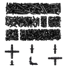 Unbranded 280 Pcs Drip Irrigation Barbed Connector 1/4" Plastic Tubing Connectors