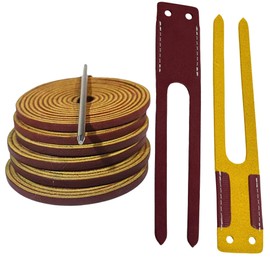 TOFL Baseball Glove Lace Kit | 6 Leather Glove Laces, a Lacing Needle, Set of Thumb & Pinky Straps | Heavy Duty Cowhide for Baseball & Softball Glove Relacing Kit | Burgundy