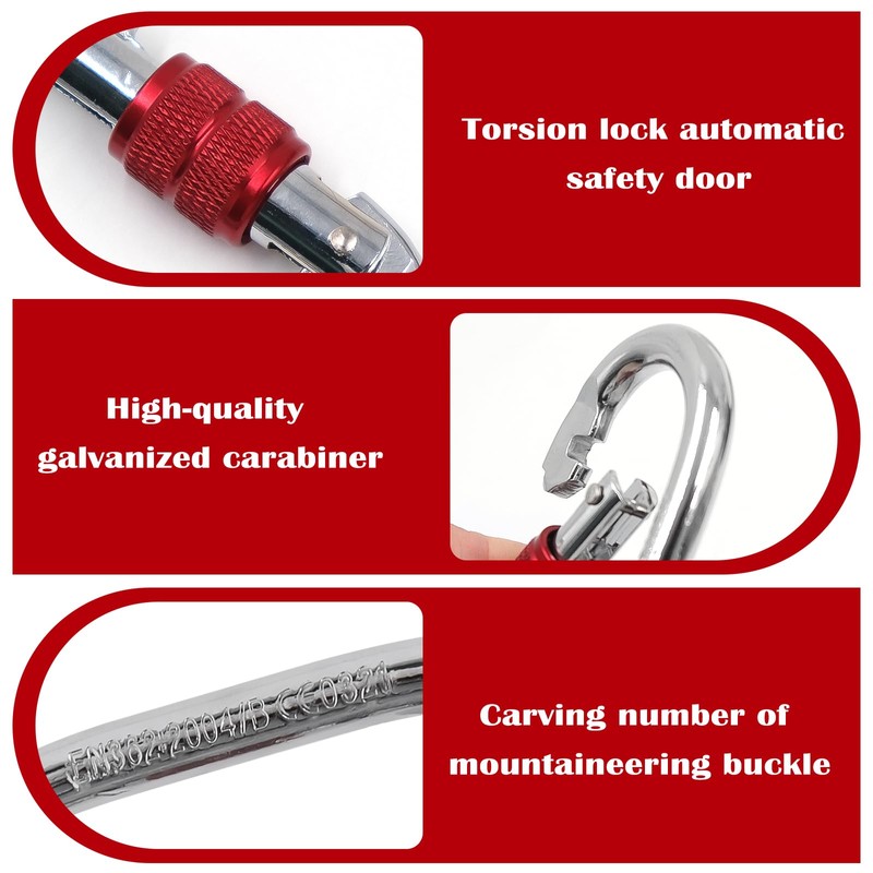 2 Pack Screw Lock Carabiner Clips,100Kg Load Capacity Heavy Duty