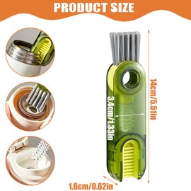 NHQZ Pack of 3 3-in-1 Multifunctional Cleaning Brush Bottle Cleaning Brushes Gap Cleaning Brush Bottle Cleaning Brush Multifunctional Bottle Cleaning Brush Bottle Brush