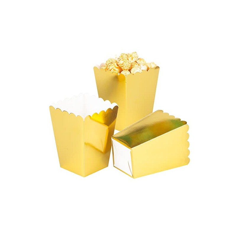 CC wonderland zone 24pcs Gold Mini Popcorn Boxes Paper Popcorn