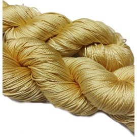 Knitsilk 3 Ply 100% Mulberry Silk Lace Weight Yarn Perfect for Knitting & Crocheting and Weaving | Premium Quality Silk Yarn for Luxurious Creating Projects(50Gm–260Yards, Pastel Yellow)(Pack of 3)