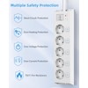 Power Strip Individually Switchable, 5-Way Multiple Socket Wall Mounted with