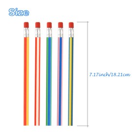 FEPITO 20 Pcs Soft Flexible Bendy Pencils Eraser Magic Bend Toys School Stationary Equipment for Kids Party Bag Fillers Party Favor Supplies Funny Gift Idea, Multicolored