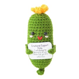 SACHPER Pickle Buddies Sunny Emotional Support Pickle Crochet Positive - Positive Pickle, Emotional Support Crochet Positive Vegetable, Charm Emotional Support, Cute Plushies Pickles.