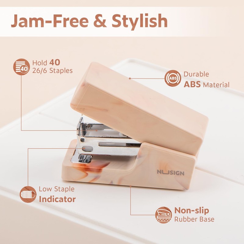 NUSIGN Mini Stapler with 830 Staples, Small Cute Desk Staplers,