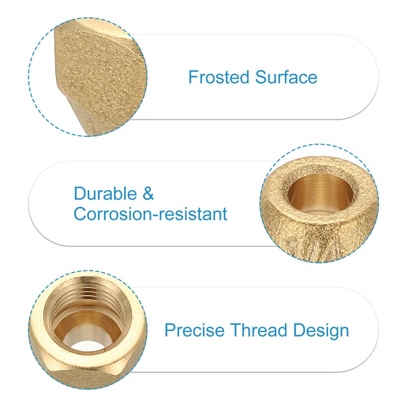 PATIKIL 1/4" Brass Flare Nut, 4Pcs 45 Degree SAE Union