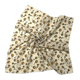 Shanlin Unisex Floral Cotton Bandanas 22x22 inch, Lightbeige, Standard