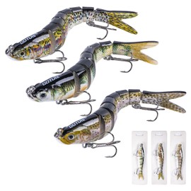 Goture Artificial Bait Pike, Topwater Fishing Lure for Segment Swimming Bait, Gliding Bait, Jointed Pike Bait, Lifelike Fishing Lure Set, Fish Bait for Zander, Bass, Trout, Wobbler, Swimbait