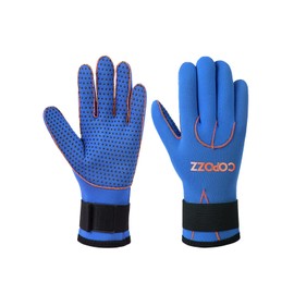 COPOZZ 3mm Neoprene Gloves for Diving and Water Sports, Adjustable Wrist Closure, Thermal Insulation, Anti-Slip Silicone Particles, Perfect Scuba Gloves for Kayaking, Snorkeling, and Winter Sports