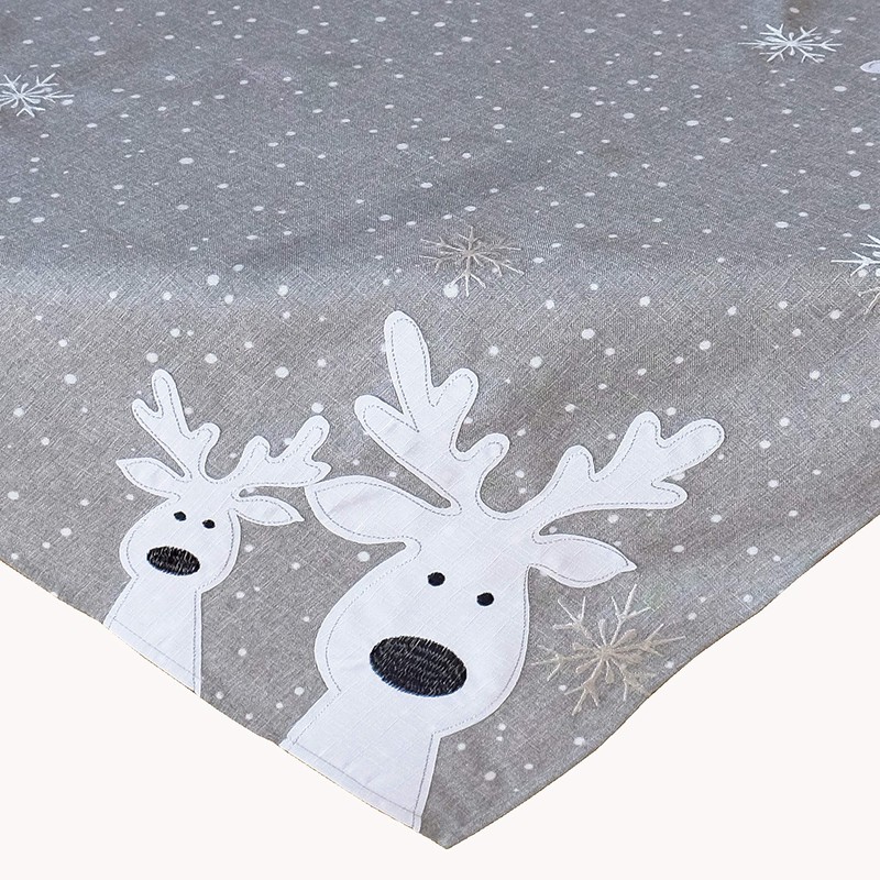 texpot Table Runner 40 x 140 cm Light Grey White