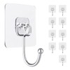 HOGXUAE 10 PCS Adhesive Wall Hooks Reusable Anti-Skid Traceless Heavy