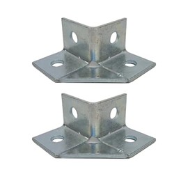 2 Packs 4 Holes Square Mounting Struct Channel Brackets, Fits for ½ Bolt with 1-5/8" Strut Channel, C Channel Fitting Feets