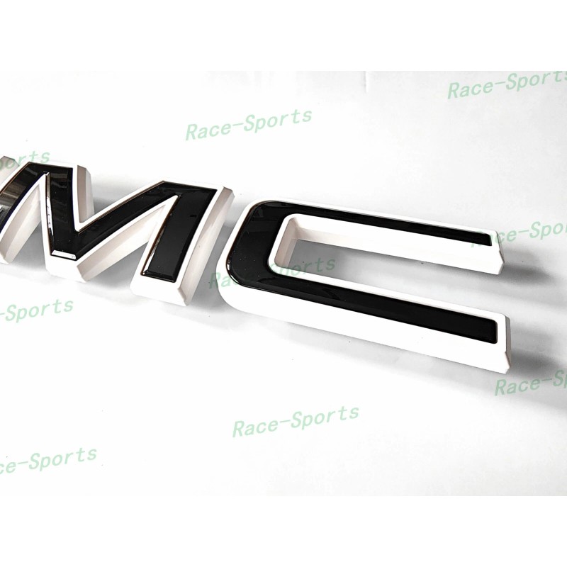 Auto GMC 2PCS Set Front Rear White Black GMC Emblem