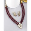 Aheli Crystal Pearl Long Collar con pendientes de caída Conjunto