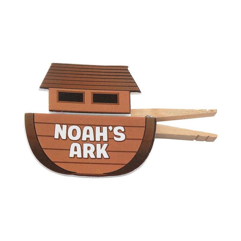 Fun Express 4" x 2 1/2" Brown Noah’s Ark Clothespin