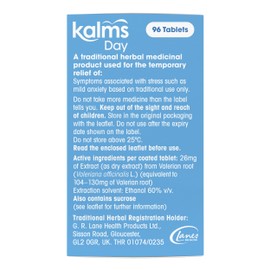 Kalms Day 96 Tablets - Traditional Herbal Medicinal Product Used for the Temporary Relief of Symptoms associated with Stress.