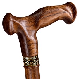 Asterom Walking Cane - Handmade, Ergonomic, Wooden Canes for Men & Women - Unique Wood Walking Sticks for Seniors (Caramel, 36 Inches)