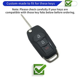 WENHENI for Ford Key Fob Cover with Keychain Fit for Ford F-150 F-250 F-350 Explorer F-350 F-450 Folding Flipping Smart Key Shell (White)