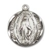 Bliss Sterling Silver Miraculous Mary Catholic Medal Pendant Necklace 18"Chain