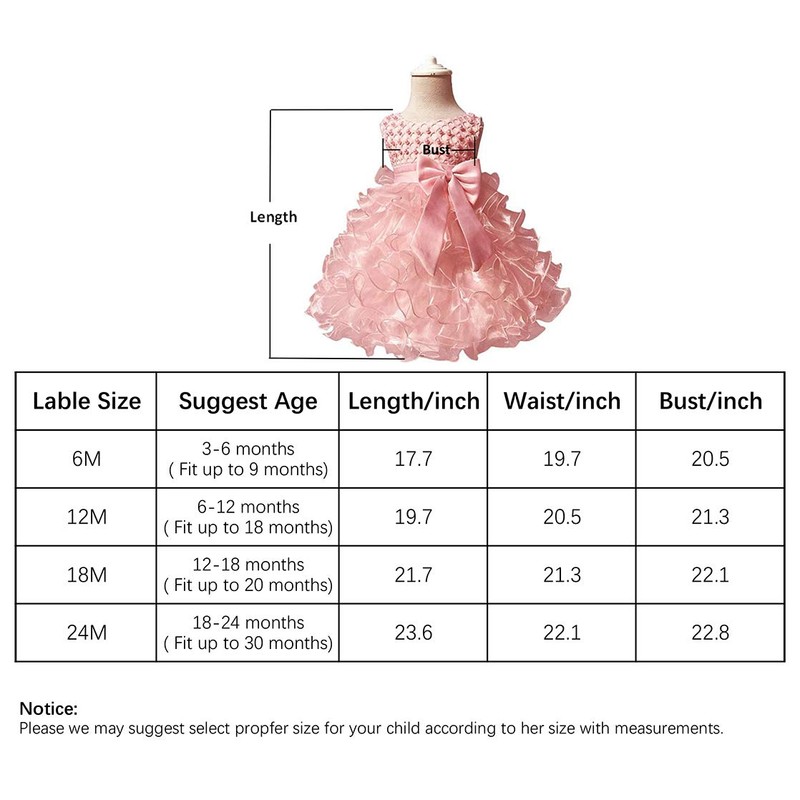 Baby Girl Dresses Ruffle Lace Pageant Party Wedding Flower Girl