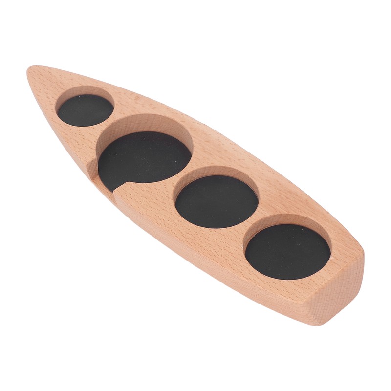 Coffee Tamper Holder Boat Shape 4 Slots Anti Slip Stable